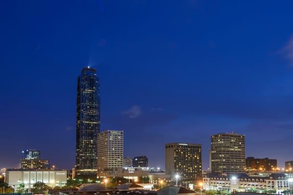 Williams Tower at twilight over the Galleria area.