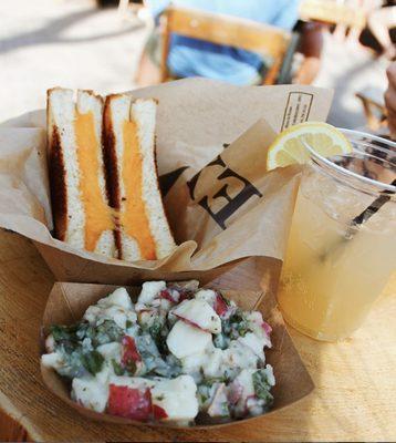 Grilled cheese, potato salad (local favorite), TX Mule