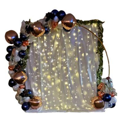 8ft Arch with Lighted fabric backdrop