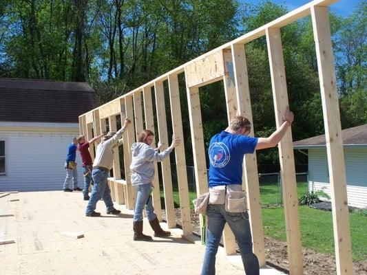 Youthbuild participants on a Job Site.