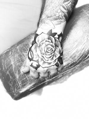 Rose tattoo by Hunter@Kathouse Tattoo