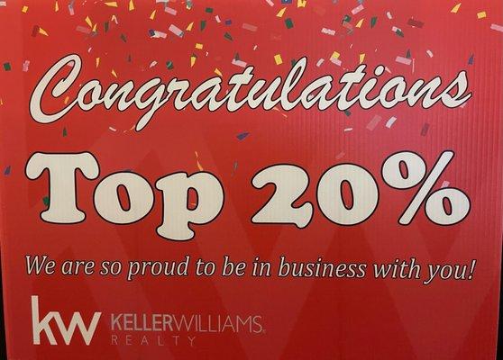 My Keller Williams recognition.