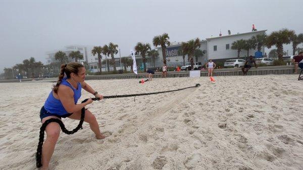 Saturday workout at the beach.