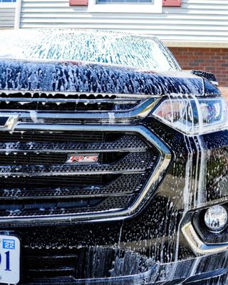 Chevy Traverse RS Pre Soak before a Full Detail.