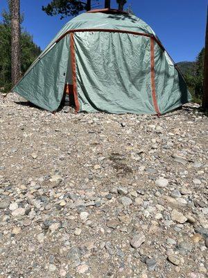 The amount of rocks we had to clear just to be able to have a place to set up our tent was ridiculous.