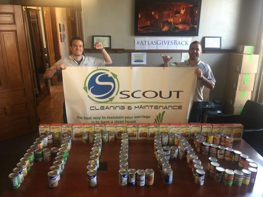 Scout is committed to the community, we recently raised over 1,000 pounds in canned goods for a local drive.