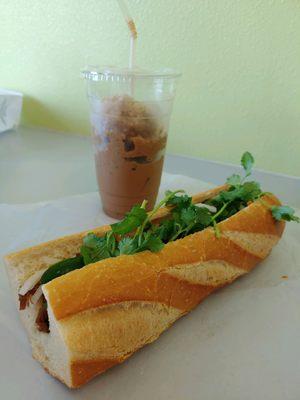 Banh Mi and Iced Latte