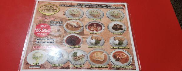 All you can eat Mexican food   1 of 2 pages