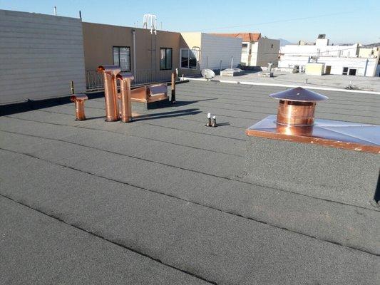 Chimneys, Skylight, and Fireplace Chimney with Copper Flashing