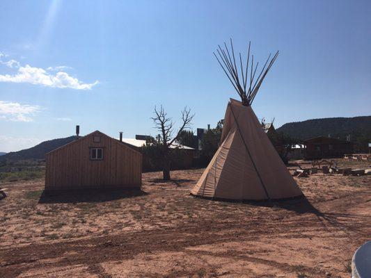 Tepees are available for lodging as well