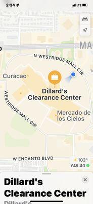 Dillards clearance center  Westridge Mall open Aug 2022