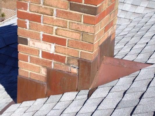 Custom copper chimney flashing