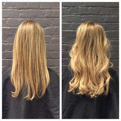 Great Lengths Hair Extensions for a little volume before/after