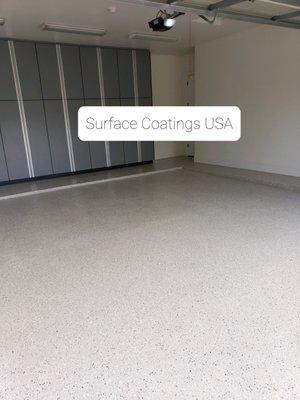 Garage Flaking. Another great job by Surface Coatings USA