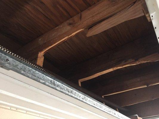 cut trusses are common to make garage doors work.