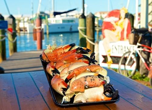 Fresh stone crab while supplies last at the Half Shell Fish Market