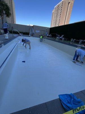 Pool replastering Hyatt regency Houston