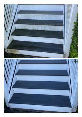 Pressure washing before and after