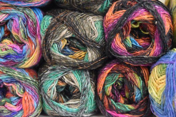 Noro, a colorful self-striping yarn.