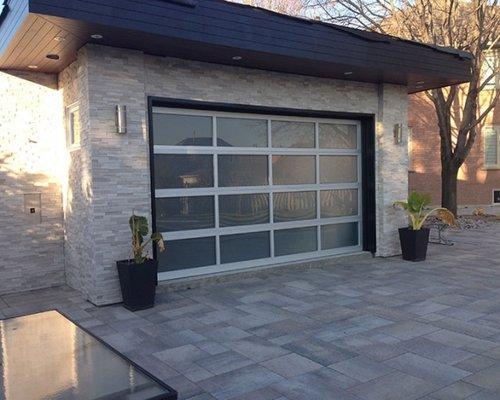 Custom Glass garage door with framing