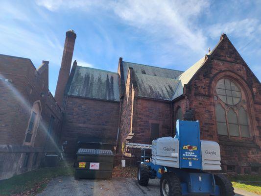 Slate repair and maintenance to a church located in Poughkeepsie Ny