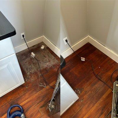 Floor under fridge in a move out