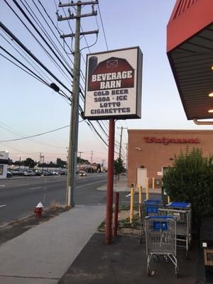 Small sign, big selection of craft beer