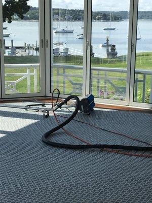 Carpet cleaning at the Yacht Club.