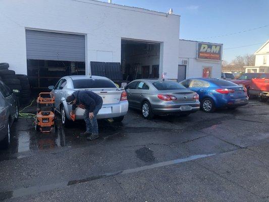 Cleaning cars