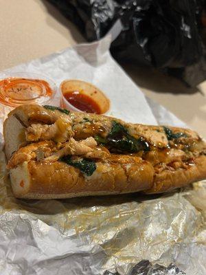 Salmon cheesesteak