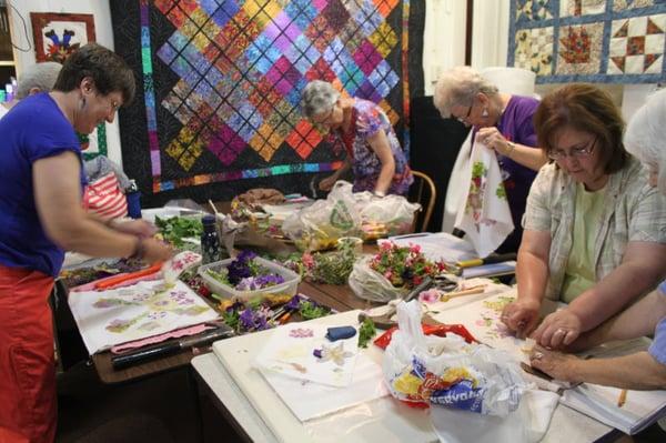 Flower Pounding class - makes a great wall-hanging