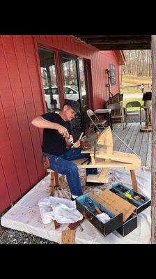 Wood Carving demonstration at WV Made Crafts.