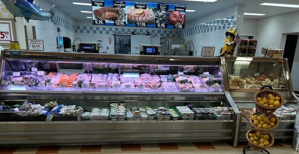 Seafood Counter. They will steam and crack fresh lobster while you wait.