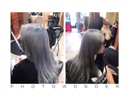 Smoke grey hair color