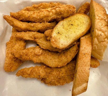 Fried Catfish and Garlic Toast