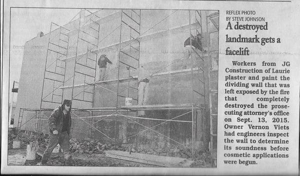 Newspaper Clip on JG Construction