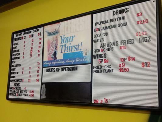 Menu board