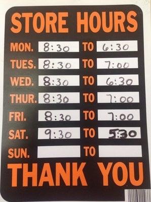 Our business Hours