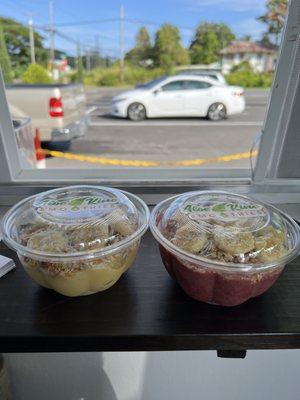 Tropical twist and mango sunrise bowls