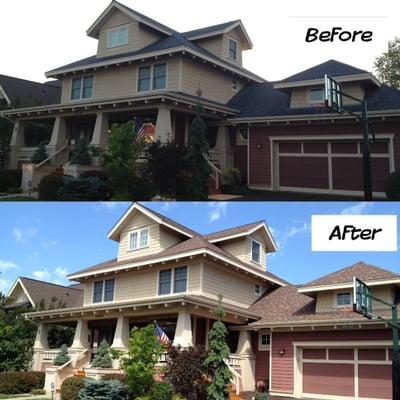 Before and after, roofing