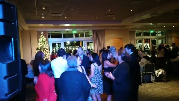 Full dance floor at company holiday parry!