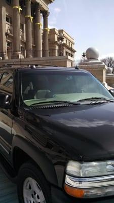 Statehouse suburban with new windshield.