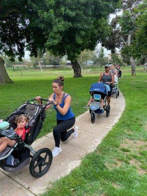 Walking lunges around the park