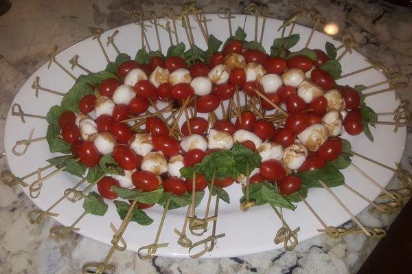 Caprese Salad Skewers with Balsamic Reduction