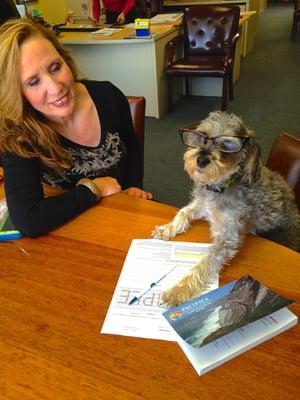 Chamber member Christine Stahl of REMAX has Rockaway Ricky sign off on his 2016 business directory ad paperwork! Look for his blog online!