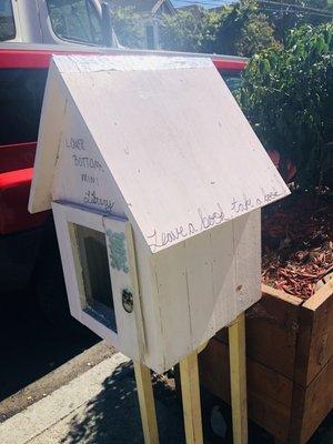 Mini white library.