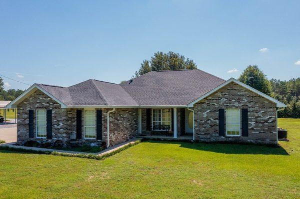 Roof replacement with CertainTeed Landmark Moire Black shingles.