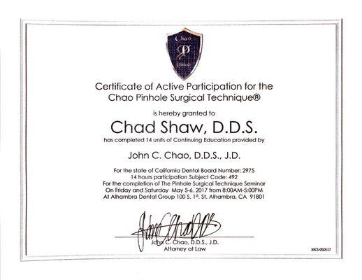 The first Chao Pinhole Surgeon in Plymouth, Indiana