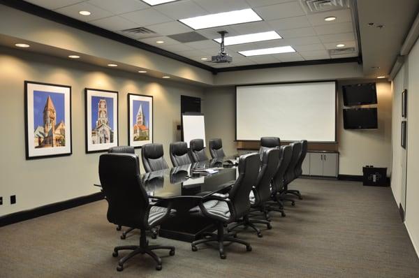 VALDEZ Conference Room: 32' x 17' 6", seats 12, 2 Flat Screen TVs and Built-in Projector & Screen; Typical Rate: $300/day