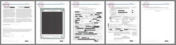 Sample of 1-page certified and notarized translation into Spanish, from a Texas death certificate